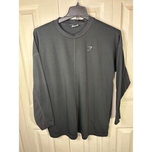 Gymshark Long Sleeve Training T Shirt Mens Size L Black Athletic Activewear‎